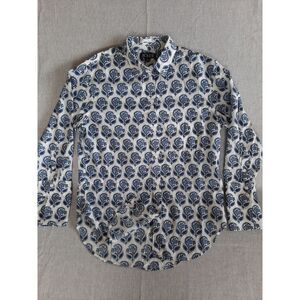 J. Crew Women 4 Pull-Over‎ Button Shirt Paisley All-Over Print Long Sleeve Top